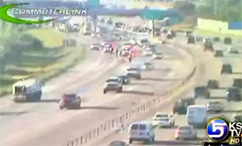 Glass on Freeway Slows Morning Commute