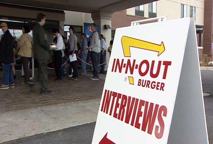 Hundreds line up to apply for a job at In-N-Out Burger