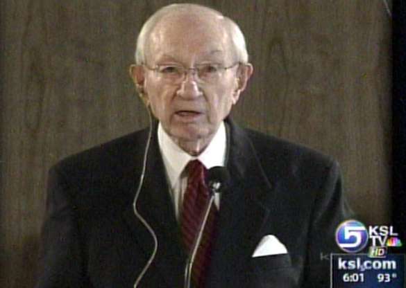 LDS Church President Notes 97th Birthday with Building