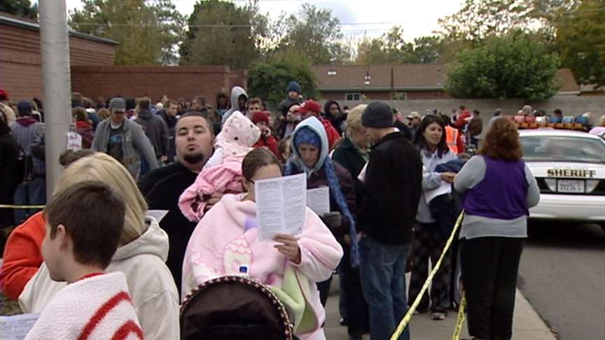 Long lines formed outside all four clinics during a mass vaccination effort in Salt Lake County Saturday