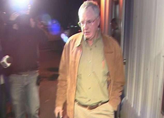 Stockton Mayor Dan Rydalch slipped out a side door following a closed-door executive session