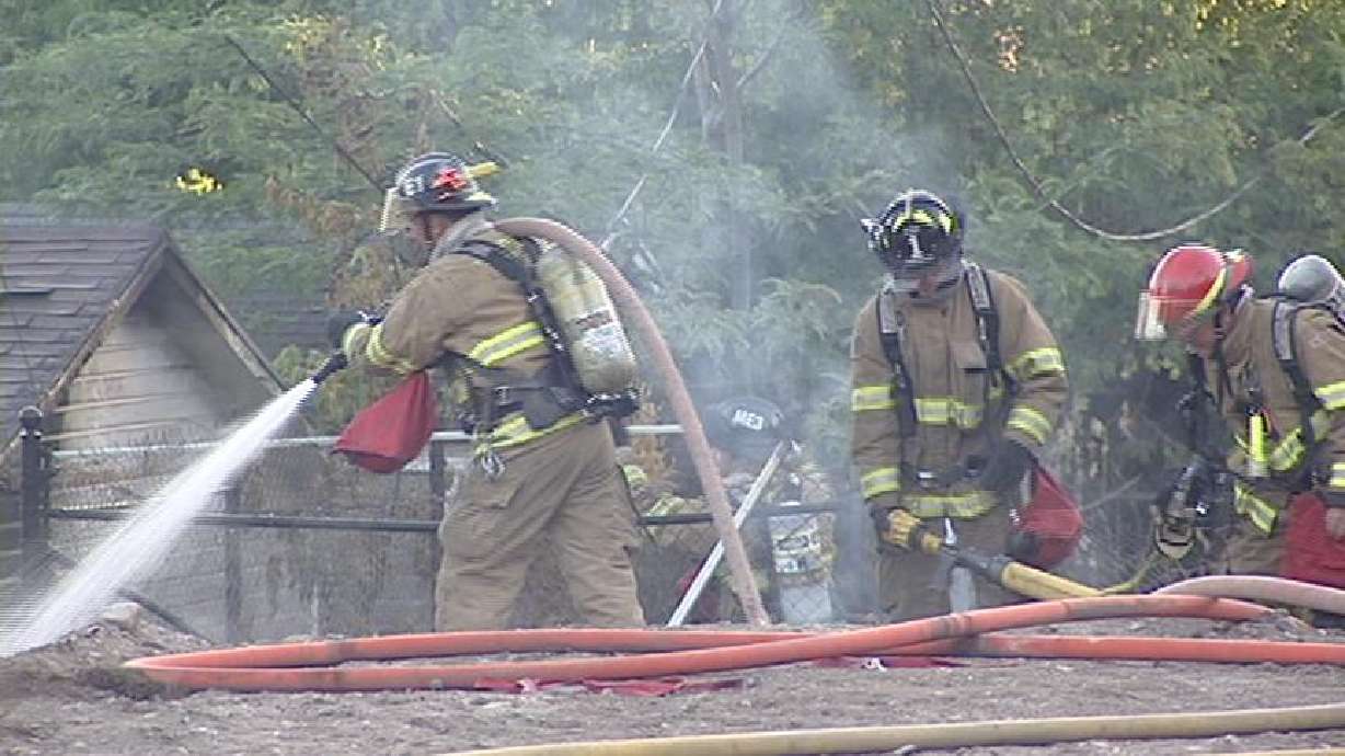 Two Garages Catch on Fire after a Transformer Explodes