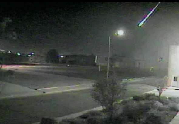 Surveillance image shows meteor falling to Earth shortly after it exploded over Utah