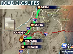 Huge Fire Closes Freeway, Forces Evacuations