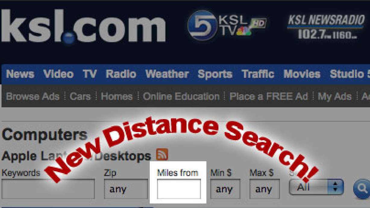 NEW: KSL Classifieds "Distance From" Search