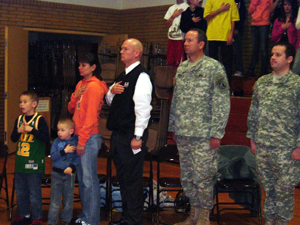 Students give assistant principal an emotional sendoff to Iraq