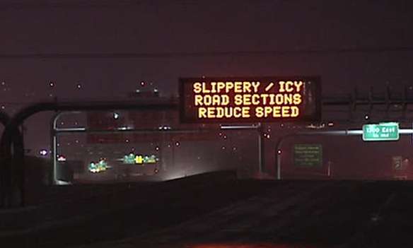 Drivers encounter icy and slick conditions