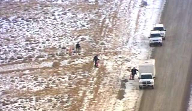 Aerial view of where the body was found near the Utah-Nevada border. Courtesy Chopper 5