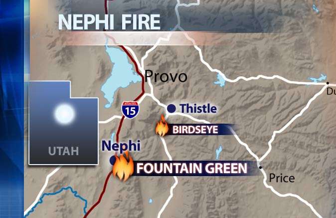 Fast Moving Wildfire is Burning East of Nephi