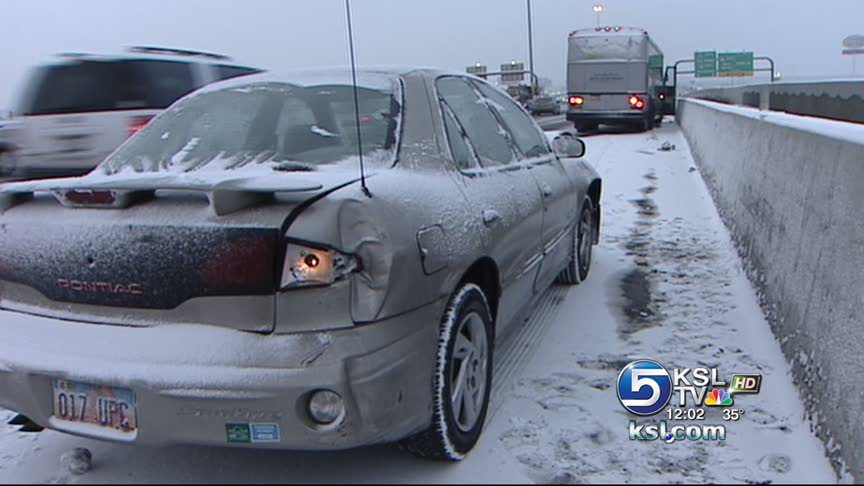 Matthew Skaggs' car hit a bus on I-15.