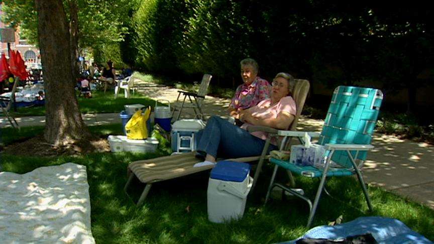 Parade Goers Reserve Prime Spots