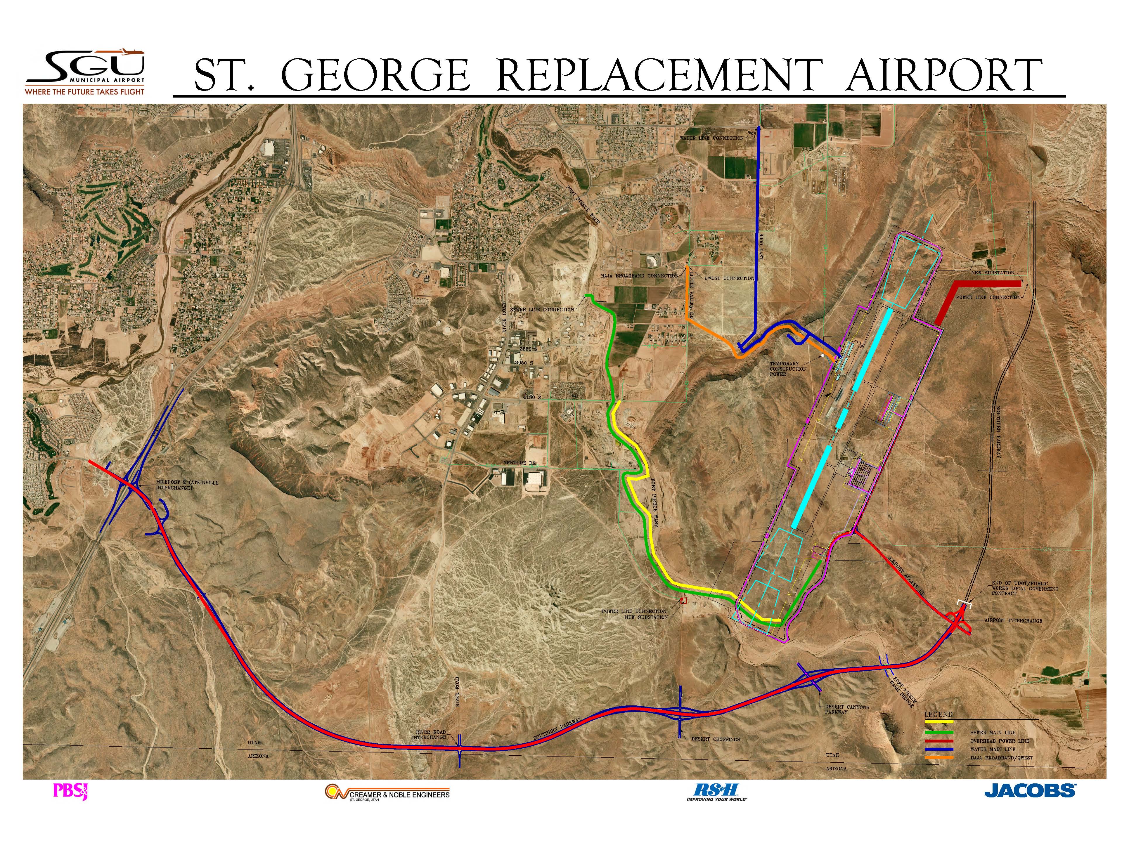 Map of new St. George Municipal Airport, courtesy SGU Construction. Click to enlarge