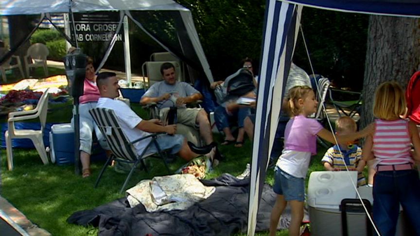 Parade Goers Reserve Prime Spots