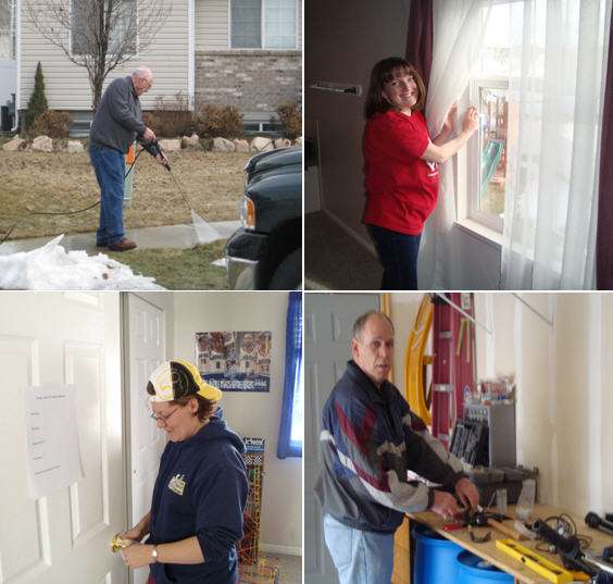 The Toone family shared pictures of neighbors working to prepare their home for the family's return.