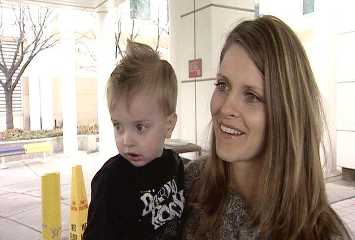 Sara Staker and her 16-month-old son, Bronson