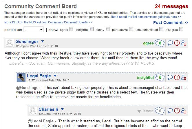 NEW ksl.com Comment Board Social Tagging System