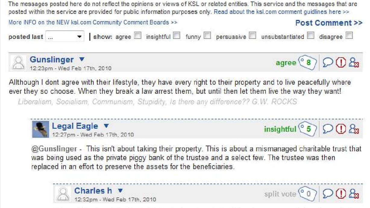 NEW ksl.com Comment Board Social Tagging System