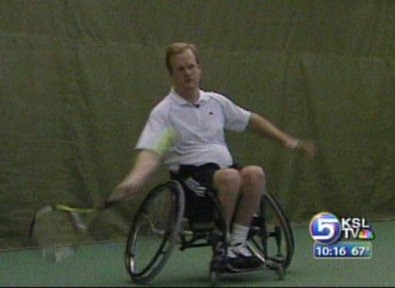 Wheelchair Doesn't Slow Down Tennis Game for One Man