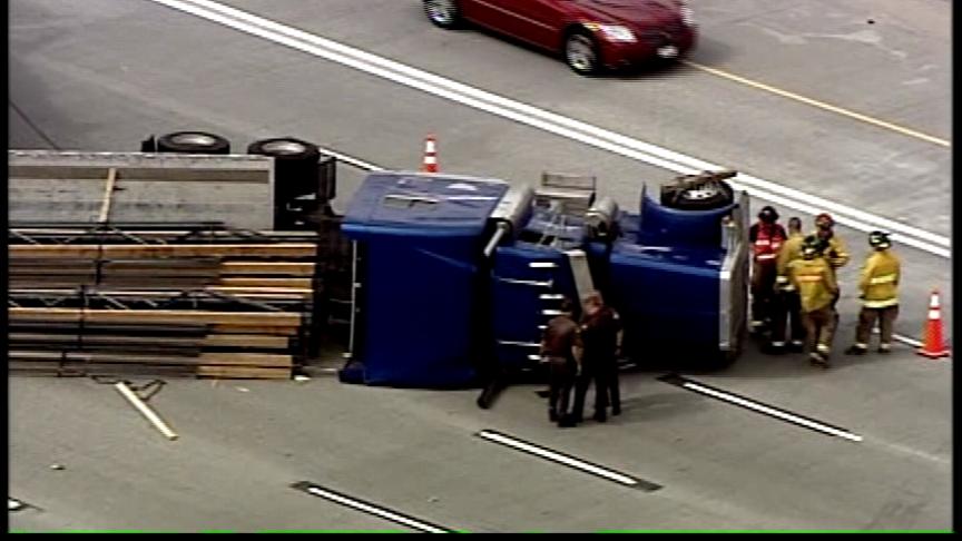 Semi Rollover Causes Major Delays on I-15