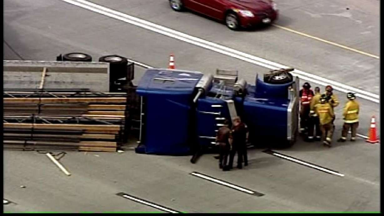 Semi Rollover Causes Major Delays on I-15