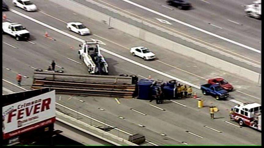 Semi Rollover Causes Major Delays on I-15