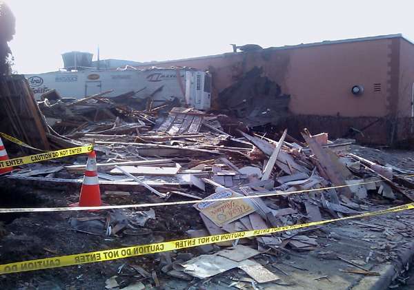 What was once a house is now just a pile of debris.