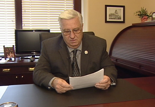 West Jordan Rep. Steve Mascaro reads the letter from the Utah Apartment Association
