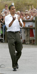 Obama applauds his supporters during a rally in Park City, Utah. (AP Photo/Douglas C. Pizac)