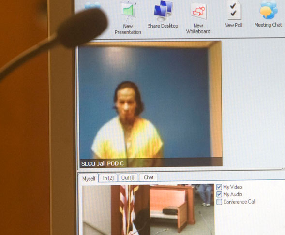 Thomas James Valdez appeared in court Friday by video
conferencing from the Salt Lake County jail.
