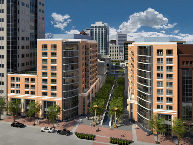 A rendering of the City Creek development.
