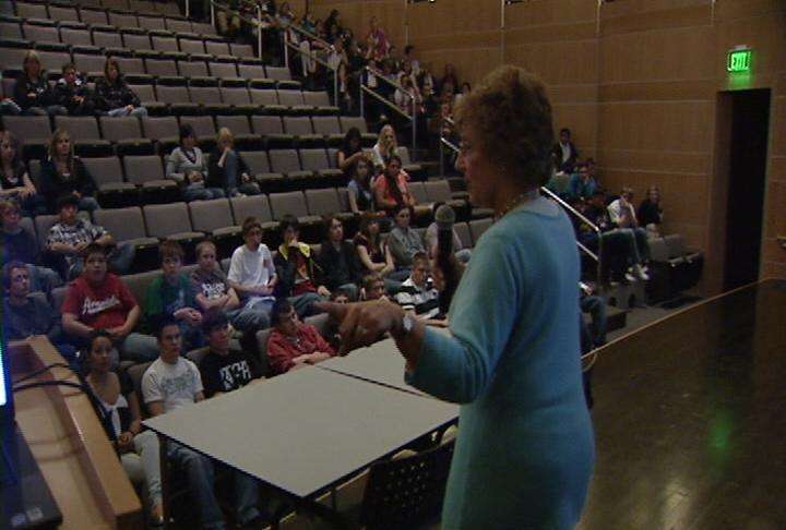 Ruth Hartz spoke to the students about what she went through during World War II.
