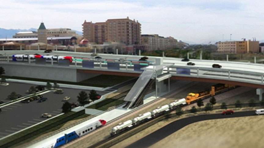 A rendering shows what the North Temple viaduct project will look like once completed. Click to enlarge.