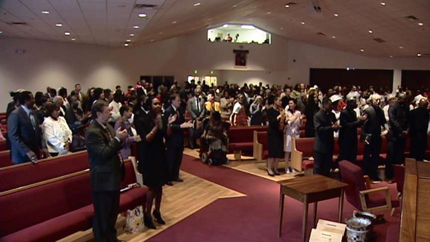 Worshipers filled the Calvary Baptist Church at 1090 South State Street in Salt Lake City Sunday to honor Pastor France A. Davis.