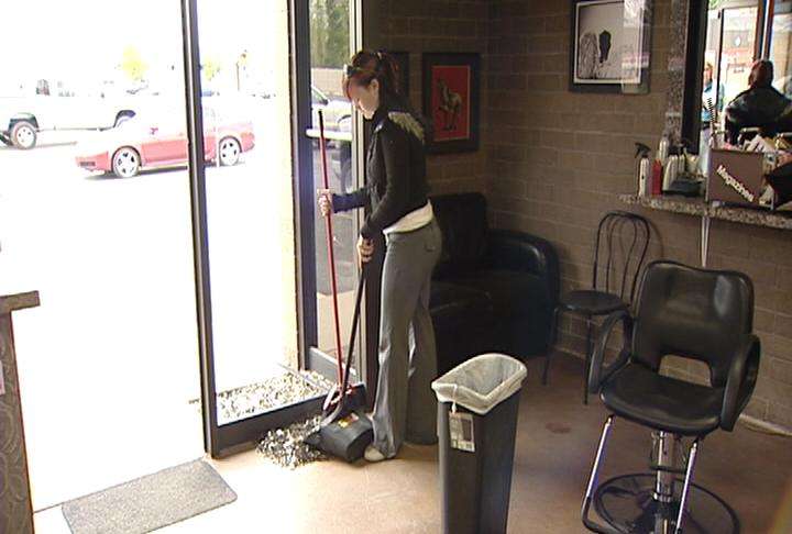 Owners of the victimized businesses were left to clean up Tuesday after the break-ins.
