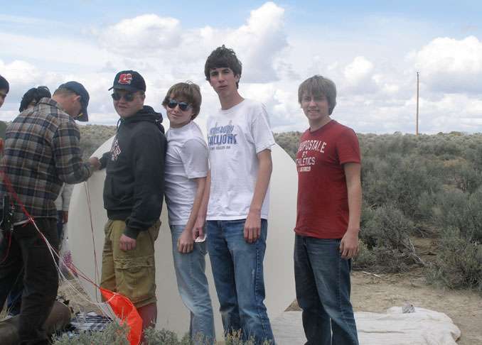 Students from Stansbury High School are launching a weather balloon into the stratosphere to test moisture content and temperatures.