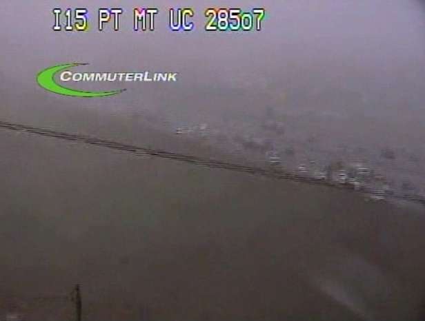 Wind tipped over a utility trailer at Point of the Mountain Wednesday morning, causing serious traffic delays