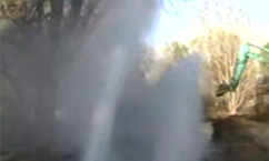 Water Line Spouts Geyser in Riverton