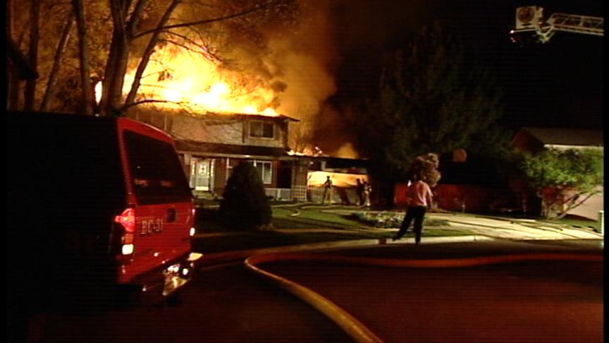 Fire Damages House in Sandy