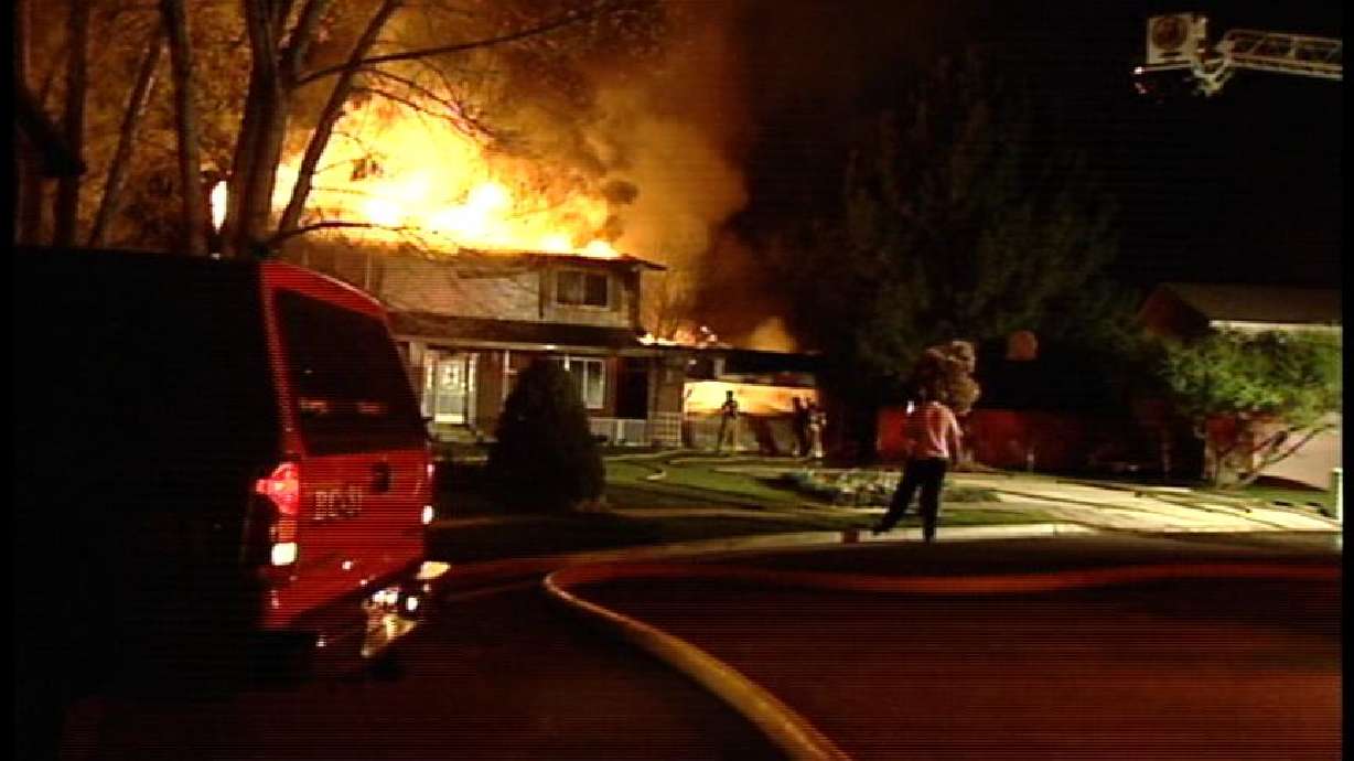 Fire Damages House in Sandy