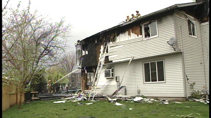 Fire Damages House in Sandy