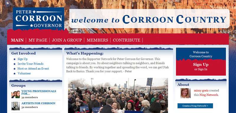 Corroon campaign launches social-networking site
