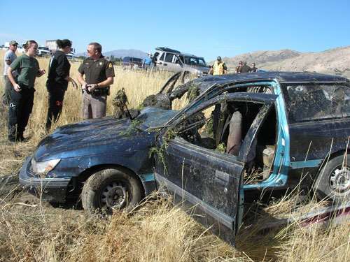 Photo of the car Amara Young was in, taken by the Utah Department of of Public Safety shortly after the crash.