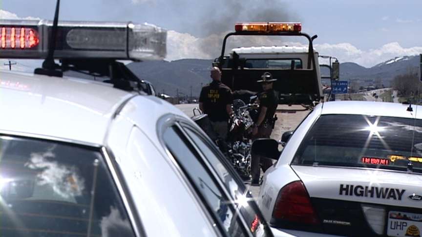 Troopers stopped traffic on eastbound Interstate 80 in Parley's Canyon to clean up the crash scene.