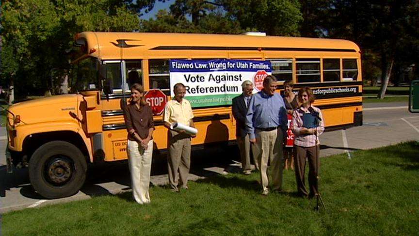 Group Rallies against Voucher Program