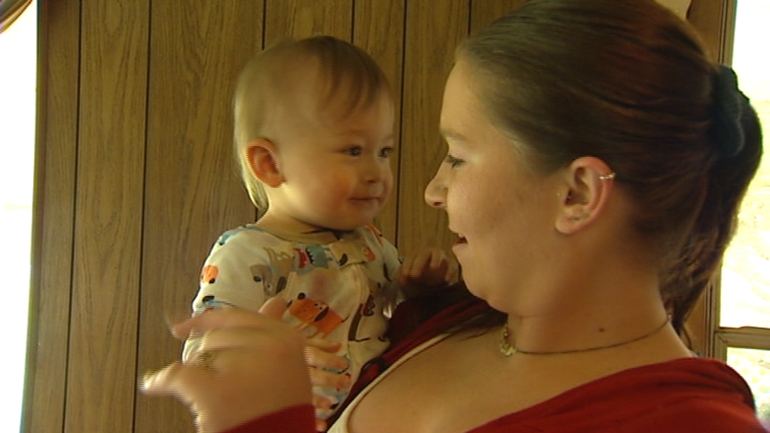 Danielle Molina with her 13-month-old son, Keagan.