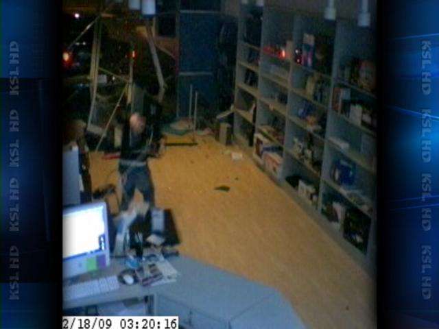 Surveillance video from the December robbery shows the damage caused by the burglar.