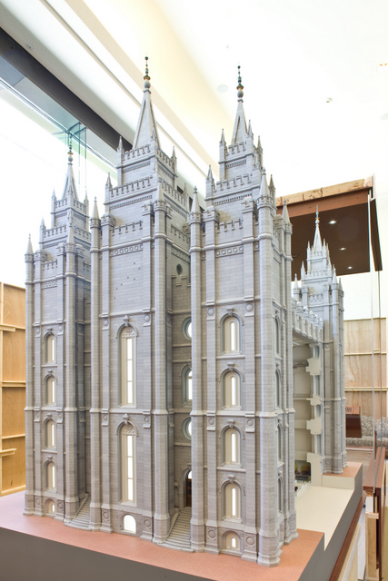 The 88-inch tall replica of the Salt Lake City Temple is located in the South Visitor's Center on Temple Square.