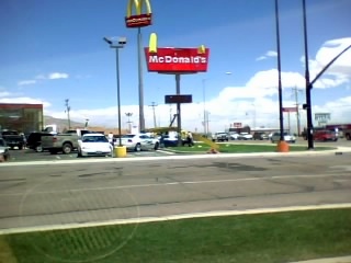 McDonald's sign snapped in half by wind gust