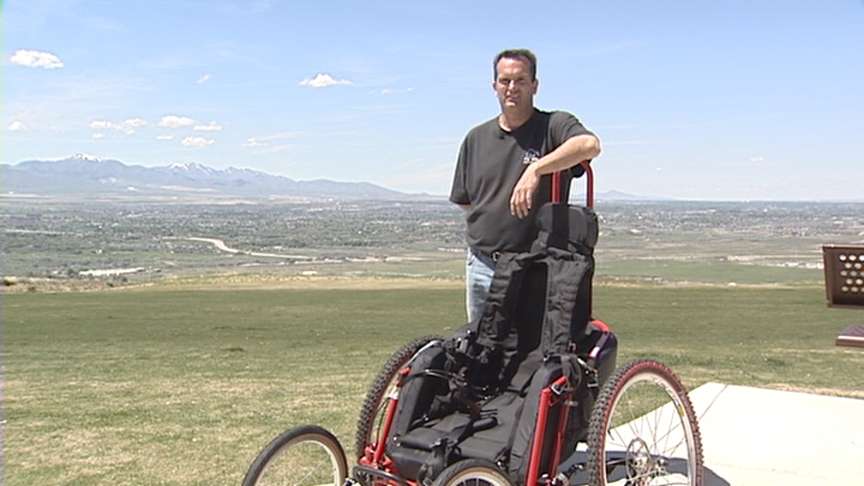 Mark Gaskill talks about the new adaptive Phoenix One harness which allows people with paralysis to paraglide on their own