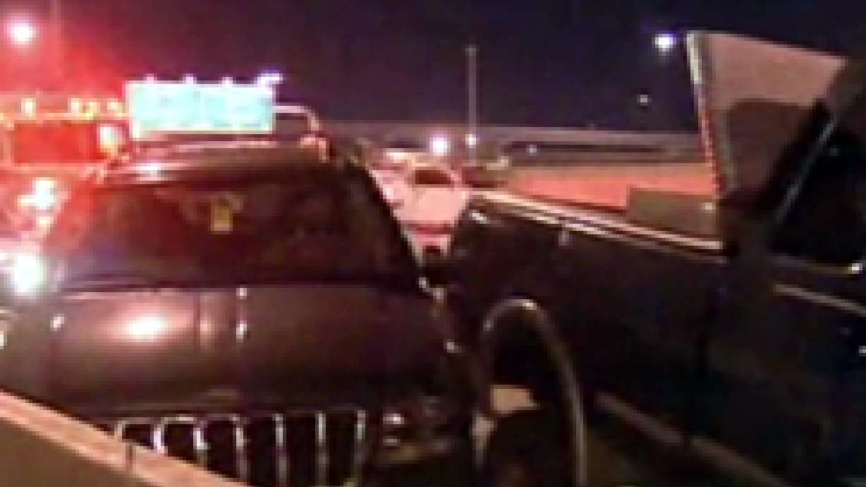 Two Vehicles Hit Cement Barriers on I-15